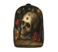 kaiyun Calaveras de azúcar, corazones y flores Mochila Infantil Colegio Y La Guardería Con Bolsa De Escuela Ideal Niños Y Niñas 17inch