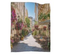 kaiyun Calles tranquilas en una Ciudad Europea Manta Y Transpirable Suave Estampada para Acampar Al Aire Libre Colcha para Dormitorio De Las Cuatro Estaciones 40x50inch(100x130cm)