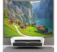 kaiyun Camino sinuoso a lo largo del lago Tapiz De Pared Hermoso lago Wall Tapestry, Ela Decoración Para Sala Estar Dormitorio La Pared Del 100cmx150cm