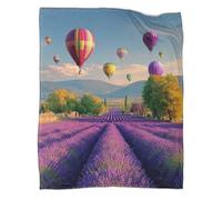 kaiyun Campos de Lavanda Manta,Suave,Cómoda Y,con Patrón 3D Escena de Aventura y viajesSofá Cama,Adecuado para Uso Doméstico Y Camping.,50x60inch(127x152cm)