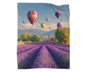 kaiyun Campos de Lavanda Manta,Suave,Cómoda Y,con Patrón 3D Escena de Aventura y viajesSofá Cama,Adecuado para Uso Doméstico Y Camping.,50x60inch(127x152cm)