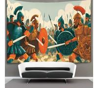 kaiyun Caricaturas de ejércitos antiguos luchando entre sí, Tapiz Para Colgar En La Pared,estético Decoración Del Hogar Para Sala De Estardormitorio 180cmx230cm
