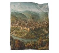 kaiyun Castillo de Ciudad Medieval, esplendor del Bosque Manta,Suave,Cómoda Y Cálida,con Patrón 3D Sofá Cama,Adecuado para Uso Doméstico Y Camping.,80x90inch(200x230cm)