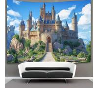kaiyun Castillo medieval Tapiz Para Colgar En La Pared Estilo de Arte Conceptual Tapices Estéticos,decoración De Dormitorio, Sala De Estar,dormitorio 180cmx230cm