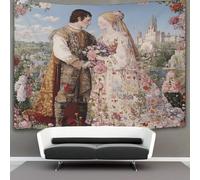 kaiyun Castillo y flores-Beautiful Love Story Tapiz Para Colgar En La Pared, Tapices Decoración Para Sala De Estar Dormitorio 100cmx150cm