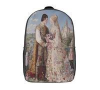 kaiyun Castillo y flores-Hermosa historia de amor Mochilas Escolar,3D Impreso,Bolsas De Niños Estudiantes De Primaria Y Secundaria 17inch