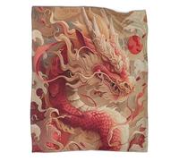 kaiyun Chinese Dragón Blanket Sofa Throw 3D Impreso Mítico Criatura Es Suave Y Cómodo Al Tacto,Adecuado para Que Toda La Familia Se Mantenga Abrigada 50x60inch(127x152cm)