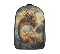 kaiyun Chinese Dragón Mochila Niña Chicos Con astas, barba y garras Bolsa De Escuela Adolescentes Colegio Infantil 17inch