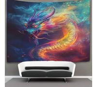 kaiyun Chinese Dragón Tapiz Acostado en una Hamaca Llamas Tapices De Pared,Colcha De Pícnic, Decorativo Toalla De Playa 130cmx150cm