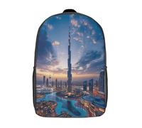 kaiyun Ciudad al anochecer Bolsas Niños Con Diseño Transpirable Y Cremallera Maravillas arquitectónicas Mochila Escolar Estudiantes Adolescentes Chicos Chicas 17inch