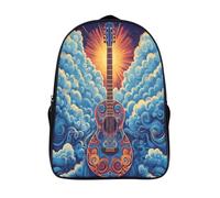 kaiyun Classical Guitar Mochilas Hombre Chicas Music Notes Swirl Pattern Bolsas Para Trabajo,viaje,diario,escolar Y Escolares De Gran Capacidad 16 inch