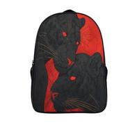 kaiyun Close-up of The Heads of Two Black Panthers with Red Eyes Mochila Niña Chicos Escolares Adolescentes Bolsa De Escuela Infantil 16 inch