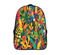 kaiyun Colores de la selva Mochila Infantil Plantas tropicales Bolsa De Escolar Niña Niño Bolsas Mochilas Para Colegio Viaje Cámping 16 inch