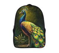 kaiyun Colorful Pavo real, Forest at Night Mochila Para Niños De Libro De Jardín De Infantes Ajustables De Libro De Niñas De Escuela Primaria 39x29x16cm