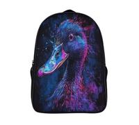 kaiyun Colorido Blue Pato Head Mochilas Escolares Niña Niño Backpack Juveniles Adolescentes Estilo punk neón Bolsas Multi-bolsillo 16 inch