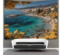 kaiyun Contemplando el paisaje ribereño desde las colinas sobre la Riviera Tapices Para,sala De Estar,apartamento,dormitorio,decoración Artística De Pared 130cmx150cm