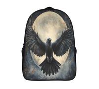 kaiyun Cuervo Mochilas Escolar Luna Open Your Wings Impresos En 3D Estudiantes De Primaria Y Secundaria Bolsas 16 inch