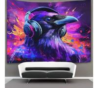 kaiyun Cuervo Morado Tapiz Para Colgar En La PaRojo Splash of Arcoíris Color Tapices Estéticos,decoración De Dormitorio, Sala De Estar,dormitorio 70cmx100cm