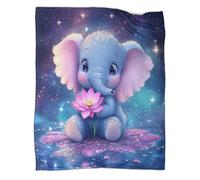 kaiyun Cute Baby Elefante, Pink Loto Manta Súper Suave | Dibujos Animados Style Colcha Patchwork | Funda De Viaje Cómoda Y Esponjosa 60x80inch(150x200cm)