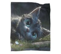 kaiyun Cute Gato Lying on The Grass Ropa Cama para Adolescente Estampada Manta De Felpa Cómoda Y Suave Y Esponjosa Adecuada para Sofá Cama Sofá 40x50inch(100x130cm)