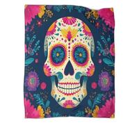 kaiyun Death Calavera de azúcar Ropa Cama para Adolescente Estampada Manta De Felpa Cómoda Y Suave Y Esponjosa Adecuada para Sofá Cama Sofá 70x80inch(180x200cm)