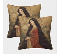 kaiyun Década de 1900, emperatriz Japonesa Funda De Almohada Impresa En 3D Decoración del Hogar Sala De Estar Sofá para Coche 45x45cm 2 Paquetes