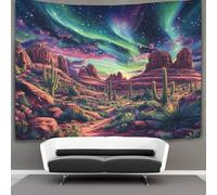 kaiyun Desierto Landscape Tapiz Para Colgar En La Pared,Aurora Rotating in The Cielo Tapices Arte De Pared Estético Decoración Del Hogar Para Sala De Estar Dormitorio 70cmx100cm