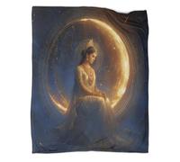 kaiyun Diosa hindú Blanket Sofa Throw 3D Impreso Trono Creciente Es Suave Y Cómodo Al Tacto,Adecuado para Que Toda La Familia Se Mantenga Abrigada 80x90inch(200x230cm)