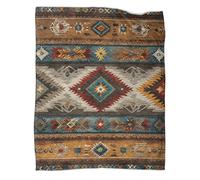 kaiyun Diseño geométrico Tribal de Rombos y Puntas de Flecha Manta,Suave,Cómoda Y Cálida,con Patrón 3D Sofá Cama,Adecuado para Uso Doméstico Y Camping.,70x80inch(180x200cm)