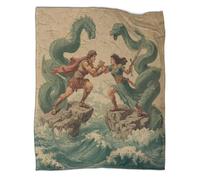 kaiyun Dos Amantes griegos luchando contra una Serpiente Marina en una Roca Manta,Suave,Cómoda Y Cálida,con Patrón 3D Sofá Cama,Adecuado para Uso Doméstico Y Camping.,50x60inch(127x152cm)