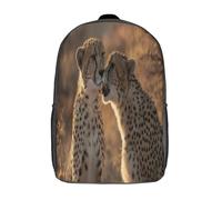 kaiyun Dos Guepardos Niña,Chicos Atardecer dorado en África Mochila Escolar Para Viaje Bolsa De Escuela 17inch