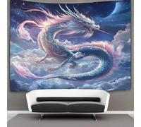 kaiyun Dragón Chino Decoraciones Tapiz Floating in The Noche Cielo Impresión 3D Manta De Pared Póster Ideal Como Decoración De Habitación, Salón Y Dormitorio 100cmx150cm