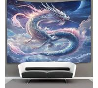 kaiyun Dragón Chino Decoraciones Tapiz Floating in The Noche Cielo Impresión 3D Manta De Pared Póster Ideal Como Decoración De Habitación, Salón Y Dormitorio 70cmx100cm