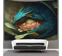 kaiyun Dragón Curled Up in The Flower Tapiz Colgar En La Pared, Wall Tapestry, Para Decoración De Dormitorio, Celebración De Fiesta De Cumpleaños O Fondo De Jardín 100cmx150cm
