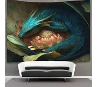 kaiyun Dragón Curled Up in The Flower Tapiz Para Colgar En La Pared Tapices Estéticos,decoración De Dormitorio, Sala De Estar,dormitorio 130cmx150cm
