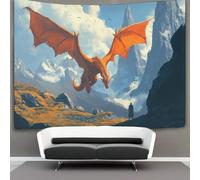 kaiyun Dragón Decoraciones Tapiz Volando in The Cielo Impresión 3D Manta De Pared Póster Ideal Como Decoración De Habitación, Salón Y Dormitorio 180cmx230cm