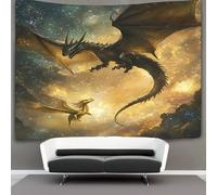 kaiyun Dragón dorado Tapiz De Pared Flying in The Cielo Wall Tapestry, Ela Decoración Para Sala Estar Dormitorio La Pared Del 70cmx100cm