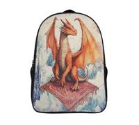 kaiyun Dragon on Flying Carpet Bolsa De Escuela De Niño Y Niña,Mochila De Escuela Primaria Con Estampado De Watercolor Painting Dibujos Niños Adolescentes 16 inch
