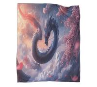 kaiyun Dragón Twisting in The Air Blanket Sofa Throw 3D Impreso Pétalos Rosados Es Suave Y Cómodo Al Tacto,Adecuado para Que Toda La Familia Se Mantenga Abrigada 60x80inch(150x200cm)