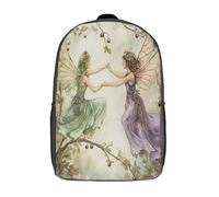 kaiyun Dúo de hadas bailando Mochila Niña Chicos Ilustración de bosque encantado Escolares Adolescentes Bolsa De Escuela Infantil 17inch