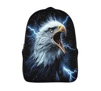 kaiyun Eagle Head Airbrush, Lightning Mochila Escolar Para Niños Gran Capacidad Vintage Art En 3D Para Estudiantes De Primaria Y Secundaria De 16 inch