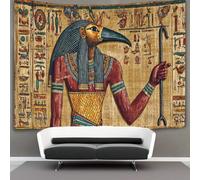kaiyun El antiguo dios egipcio Thoth sosteniendo un Cetro y Ankh Tapiz Para Colgar En La Pared, Tapices Decoración Para Sala De Estar Dormitorio 150cmx200cm