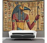kaiyun El antiguo dios egipcio Thoth sosteniendo un Cetro y Ankh Tapiz Para Colgar En La Pared, Tapices Arte De Pared Estético Decoración Del Hogar Para Sala De Estar Dormitorio 180cmx230cm