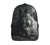kaiyun El clan de los lobos abrazados Mochila Luna Para Niños De Libro De Jardín De Infantes Ajustables De Libro De Niñas De Escuela Primaria 16 inch