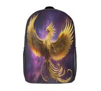 kaiyun El fénix dorado extiende sus alas Mochila Escolar Para Niños Gran Capacidad En 3D Para Estudiantes De Primaria Y Secundaria De 17inch
