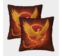 kaiyun El fénix Reborn, Flames Raging Fundas De Almohada Cojín Decorativo para Sofá Decoración Coche 40x40cm 2 Paquetes
