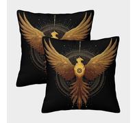 kaiyun El fénix Reborn from The Ashes, Alchemical Symbols Funda De Almohada Impresa En 3D Decoración del Hogar Sala De Estar Sofá para Coche 40x40cm 2 Paquetes