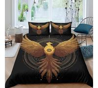 kaiyun El Fénix renacido de Las Cenizas, símbolos alquímicos Funda De Edredón 3D, Microfibra 3 UnidadesFunda Nórdica Impresas con Funda De Almohada,para Niñas Y Niños King（220x240cm）