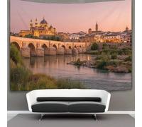 kaiyun El puente romano y la mezquita de Córdoba al atardecer Tapices Para,sala De Estar,apartamento,dormitorio,decoración Artística De Pared 70cmx100cm