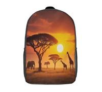 kaiyun Elefantes, Jirafas y Acacias Mochilas Escolares Adolescentes Para Escuela Intermedia Niño Y Niñas Bolsas Escolares 17inch
